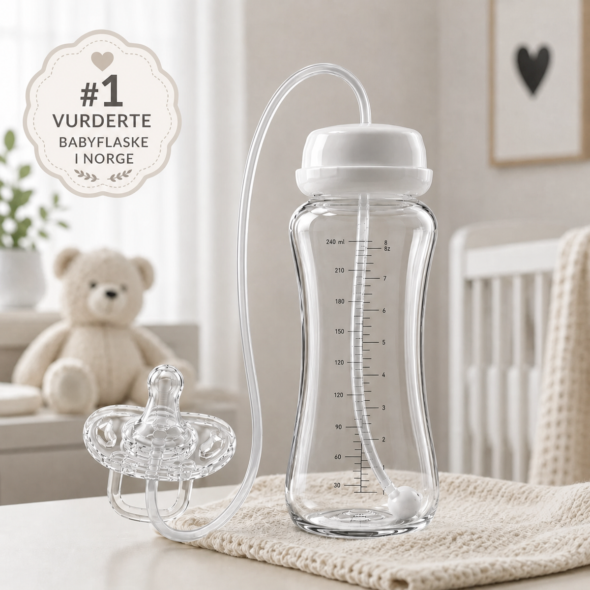 Håndfri babyflaske